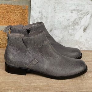 ABEO B.I.O.System Yorkie Women’s Gray Leather Classic Zip Up Ankle Boots 8.5